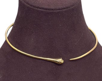 Brass Snake Choker Necklace: Boho Statement Jewelry