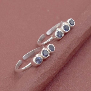 Indigo Tanzanite Sterling Silver Adjustable Toe Ring: Beach Jewelry