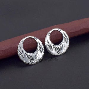 Sterling Silber Nattiyan Ohrringe für Männer: Punjabi Style 925er Silber