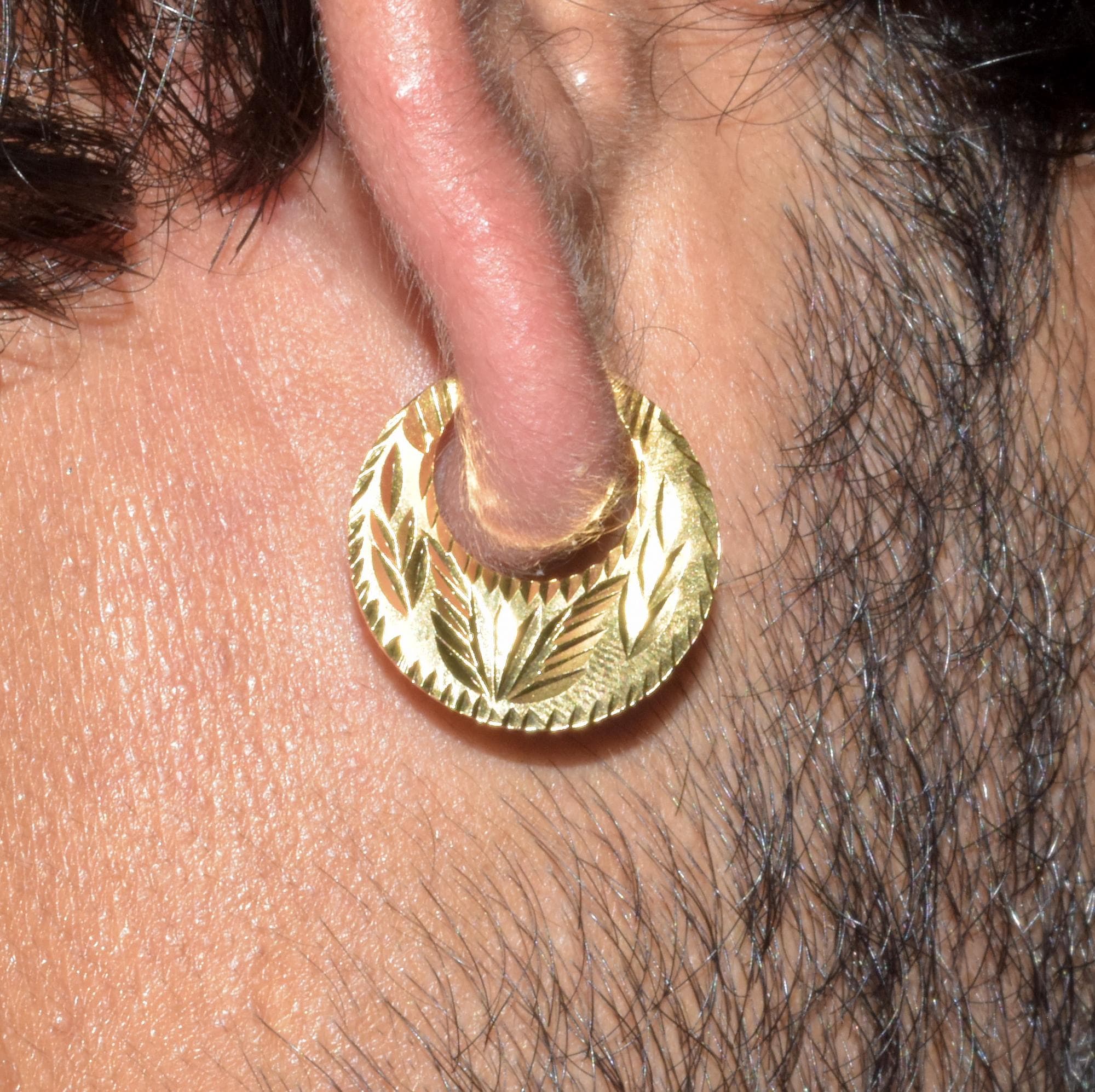 22k Micron Gold Plated Nattiyan Earrings - Punjabi Style Hoops