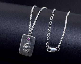 Collar de plata de ley con ojo turco: colgante amuleto unisex de protección