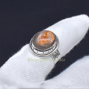 Mexican Fire Opal Sterling Silver Ring: October Birthstone, Men&#39;s Jewelry