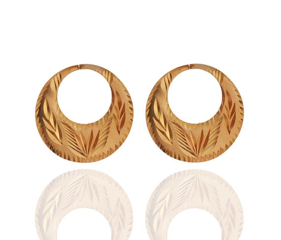 nattyan♡/3 22k Micron Gold Plated Nattiyan Earrings - Punjabi Style Hoops