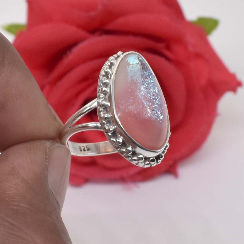 Elegant ! Pink Titanium Druzy .925 Silver Plated Gemstone Rings Jewelry Lot. Elegant ! Pink Titanium Druzy .925 Silver Plated Gemstone Rings Jewelry Lot.