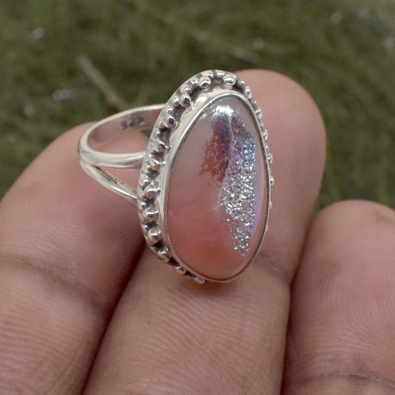 Elegant ! Pink Titanium Druzy .925 Silver Plated Gemstone Rings Jewelry Lot. Elegant ! Pink Titanium Druzy .925 Silver Plated Gemstone Rings Jewelry Lot.