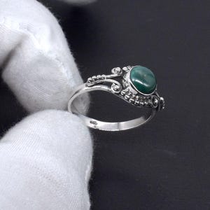 Groene aventurijnring: handgemaakte 925 sterlingzilveren sieraden