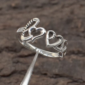 Sterling Silber kursiver Buchstabe Liebesring, Monogramm 925 Sterlingsilberring / Anfangsschmuck / Liebesschriftband, Geschenkring vorschlagen / Liebesgeschenk