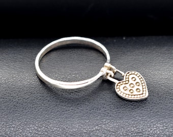 Sterling Silver Heart Lock Ring: Valentine's Day Charm