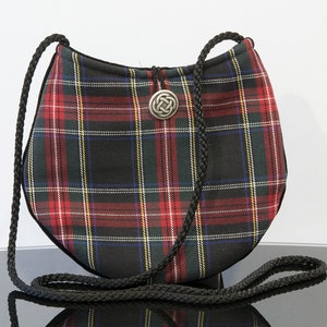 Sac tactile tartan Noir Stewart