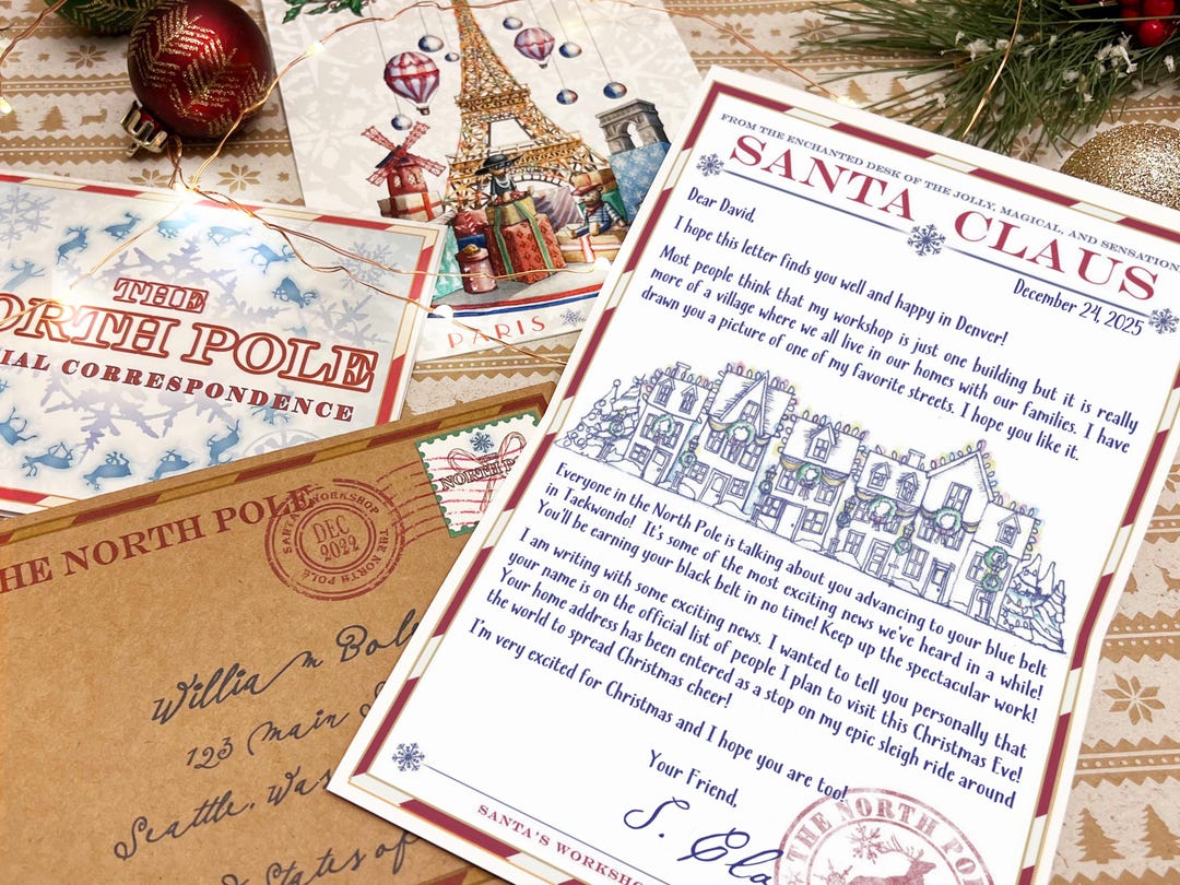 Personalized Letter and Christmas Eve Postcard From Santa Claus - Etsy