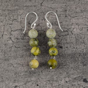 Valuable Serpentine B Jade Earrings,  Drop & Dangle Earrings, 925 Sterling Silver Jewelry, Engagement Gift, Earrings For Wife
