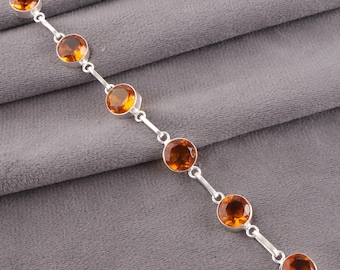 Pretty Citrine Bracelet,925 Sterling Silver Jewelry, Engagement Gift, Bracelet For Wife