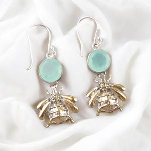 Valuable Aqua Chalcedony Earrings,  Drop & Dangle Earrings, 925 Sterling Silver Jewelry, Engagement Gift, Earrings For Wife