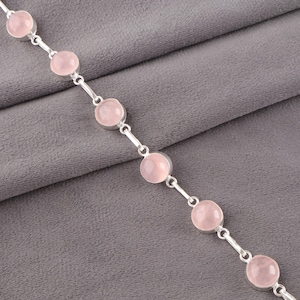 Precious Rose Quartz  Bracelet,925 Sterling Silver Jewelry, Engagement Gift, Bracelet For Wife
