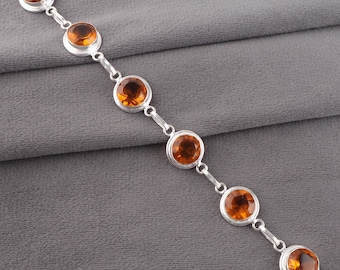 Charming Citrine Bracelet,925 Sterling Silver Jewelry, Engagement Gift, Bracelet For Wife