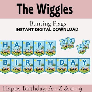 Wiggles Birthday Bunting Banner Flags