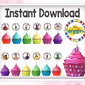 Wiggles Birthday Cupcake Toppers