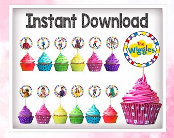 Wiggles Birthday Cupcake Toppers