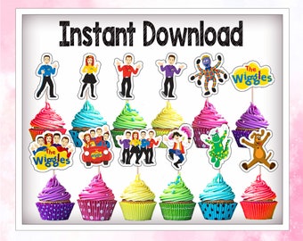 Wiggles Birthday Cupcake Topper Picks