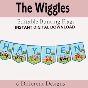 Wiggles Birthday Bunting Banner Flags