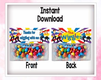 Wiggles Birthday Lolly Loot Treat Favour Bag Topper