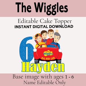 Editable Wiggles Birthday Cake Topper