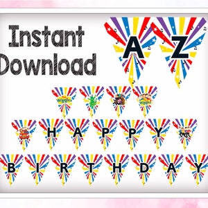 Wiggles Birthday Bunting Banner Flags