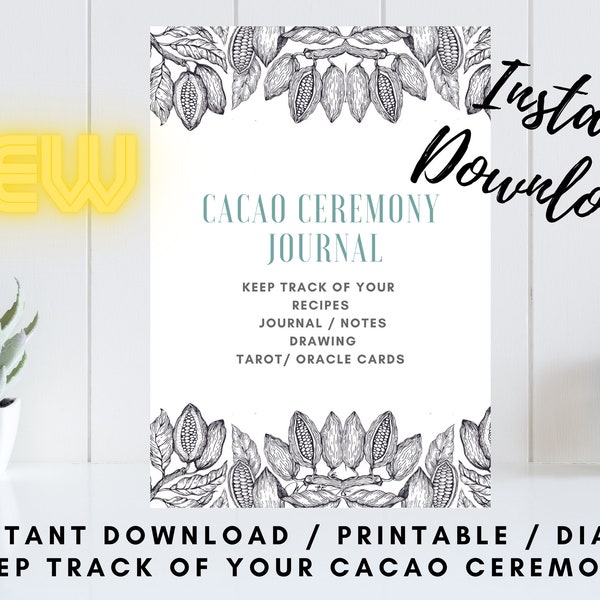 Cacao Ceremony Journal / Cacao  Ritual / Instant Download / Printable / Manifestation Planner / Law of Attraction Planner