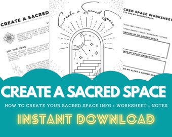 Sacred Space Guide, Worksheet, Journal, Self-Help, Self-Care, Meditation, Intention setting, Manifesting, Instant Download, Printable,