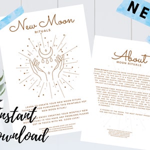 New Moon Ritual Journal, Law of Attraction, Manifestation Planner, New Moon Ritual, Instant Download, Printable, 21 pages