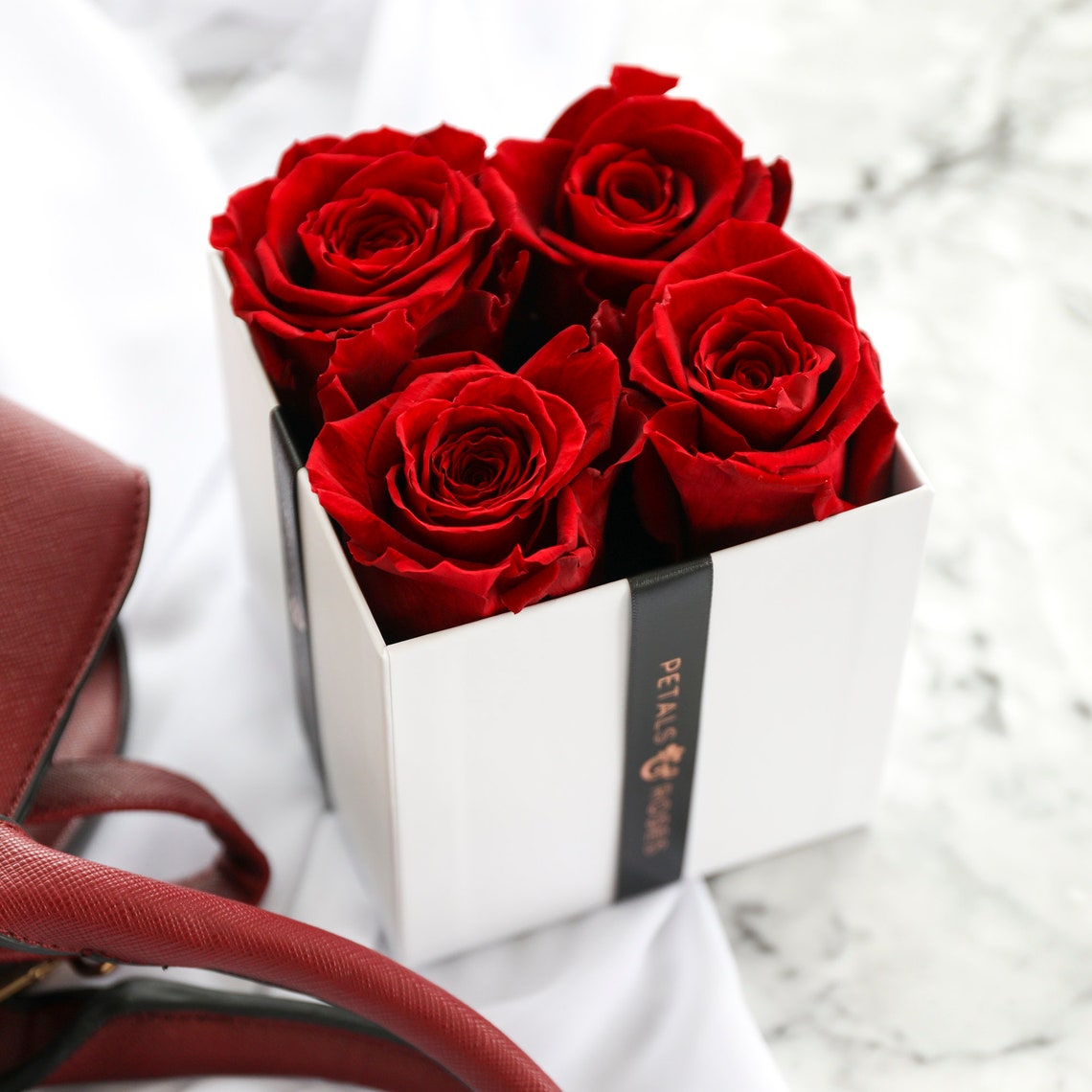 Red Luxe Rose Box Preserved Infinity Roses that Last a Year Etsy