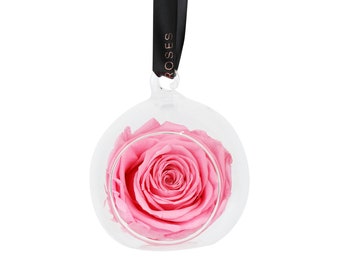 Eternal Rose Glass Bauble in Pink | Infinity Preserved Rose | 1 year Rose | Forever Rose | Flower Décor | Mother's Day Gift