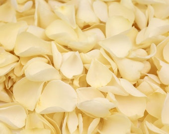 Ivoor gedroogde rozenblaadjes | Luxe biologisch afbreekbare rozenblaadjesconfetti | Romantische bloemblaadjes | Bloemblaadjes voor bruiloften, feesten en evenementen