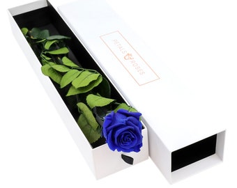 Royal Blue Forever Rose in Luxury Gift Box | Infinity Rose that Last a Year | Gifts for Her, Home Flower Décor
