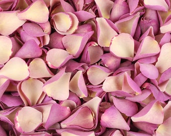 Rose Quartz Dried Rose Petals | Pink and Cream | Luxury Biodegradable Rose Petal Confetti | Petals for Weddings, Celebrations and Events