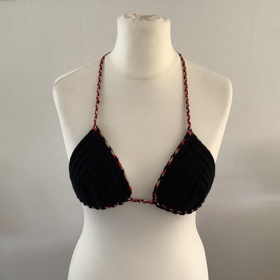 Halter Crochet Triangle Bikini Set
