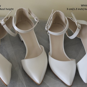 Stiletto Bride Shoes ,block Heel,ankle Strap Bridal Shoes , Ivory ...