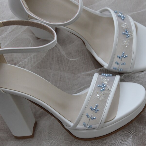 navy bridal shoes