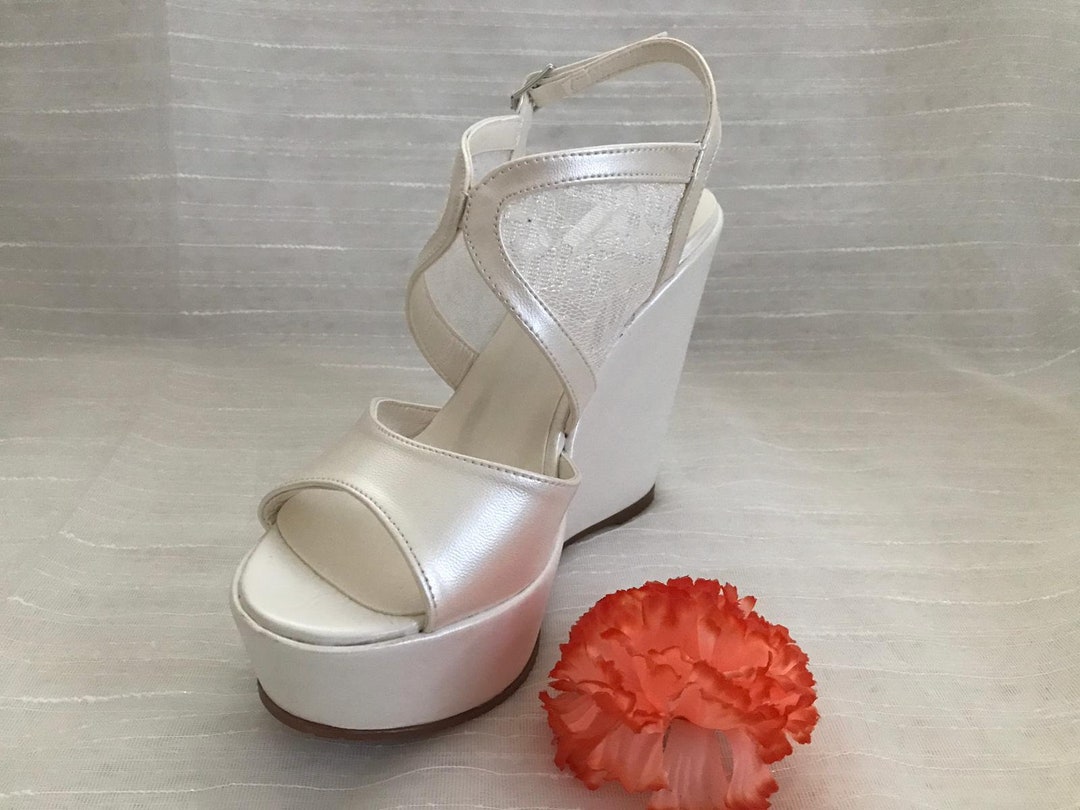 Cuña de boda para novia, cuña, zapato de novia para boda, zapato