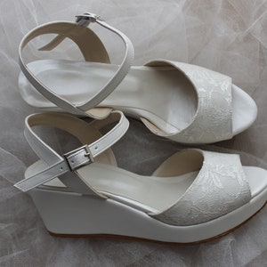 Keil Hochzeitsschuhe, Brautschuhe, Brautschuhe, Keile, Schuhe