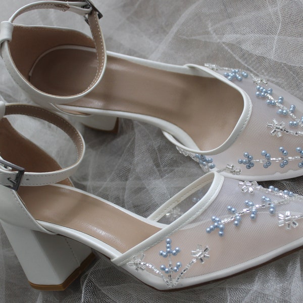 navy and pearl shoes