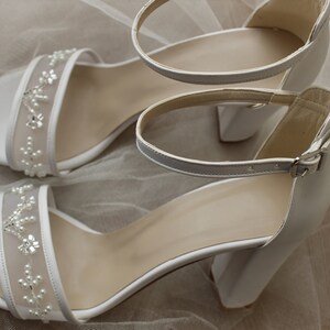 Ankle Strap , Pearl-stone Embellished , Tulle With Pearl Embellishment ...