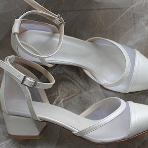 Block Heel , Low Heel , Bridal Shoe , Bride Shoe , Wedding Shoe , Gift  , Ivory , White
