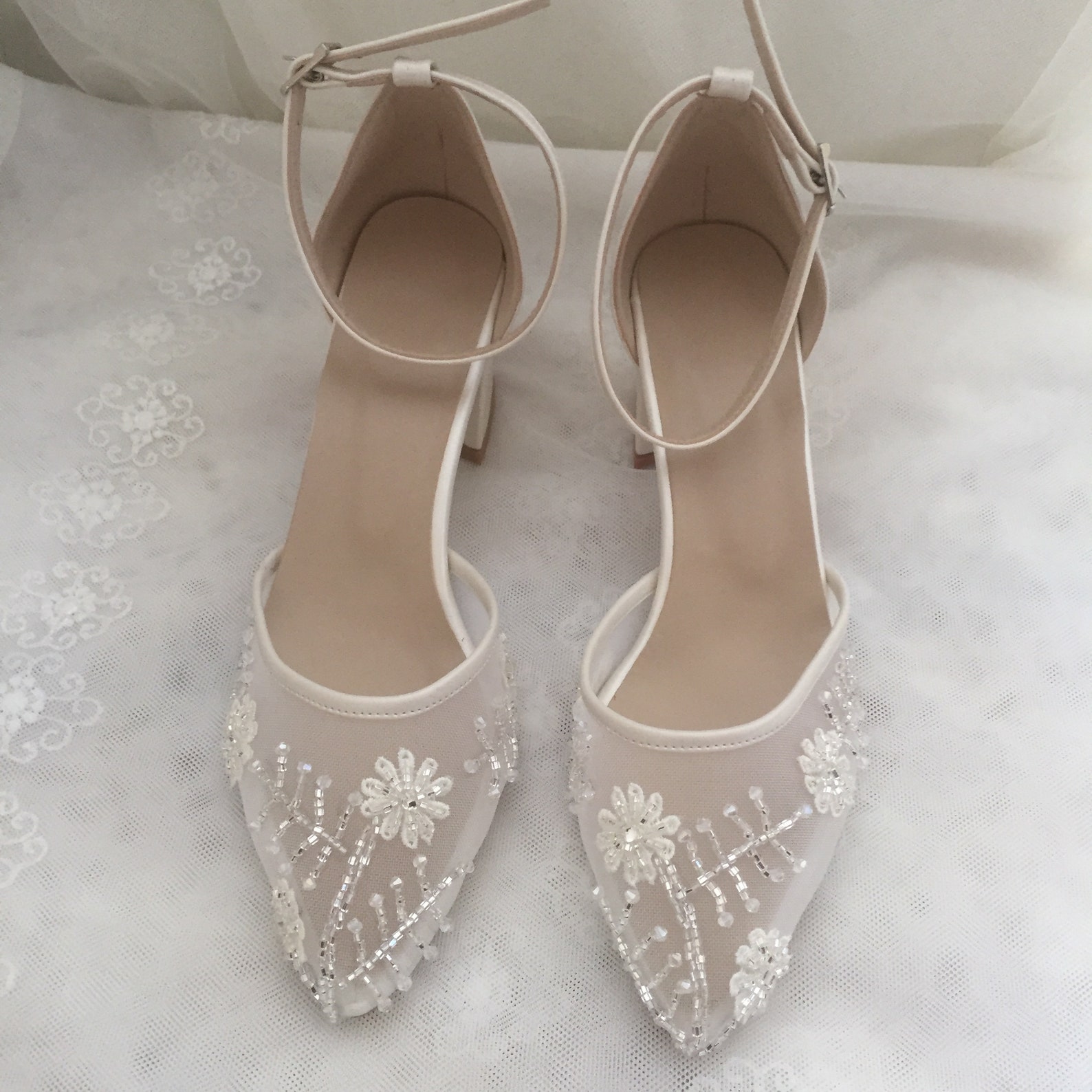 Ankle Strap Bridal Shoeswedding Shoes Bridal Shoes Bride - Etsy