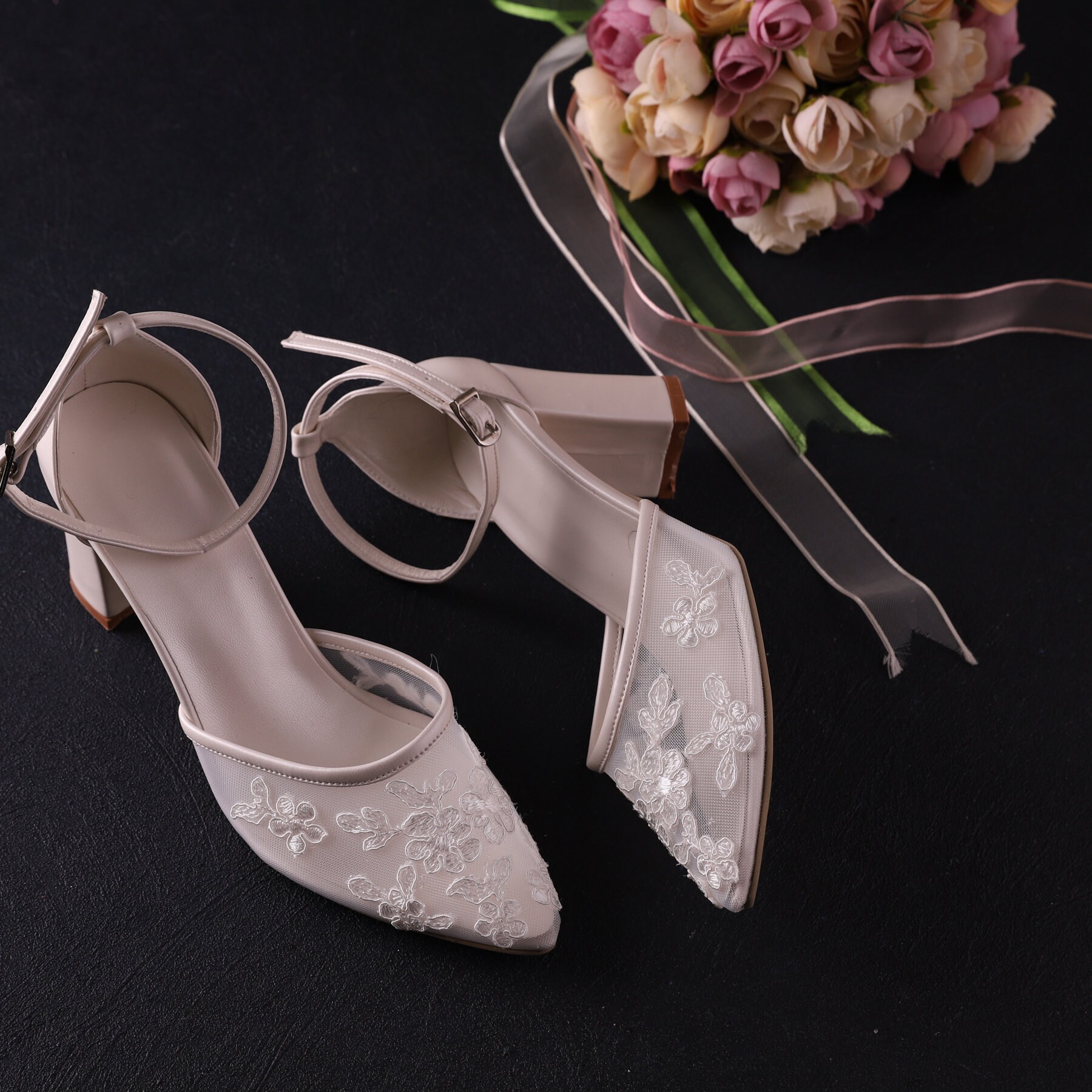 Tulle , Wedding Shoes , Bridal Shoes , Bride Shoes , Embellished Tulle ...