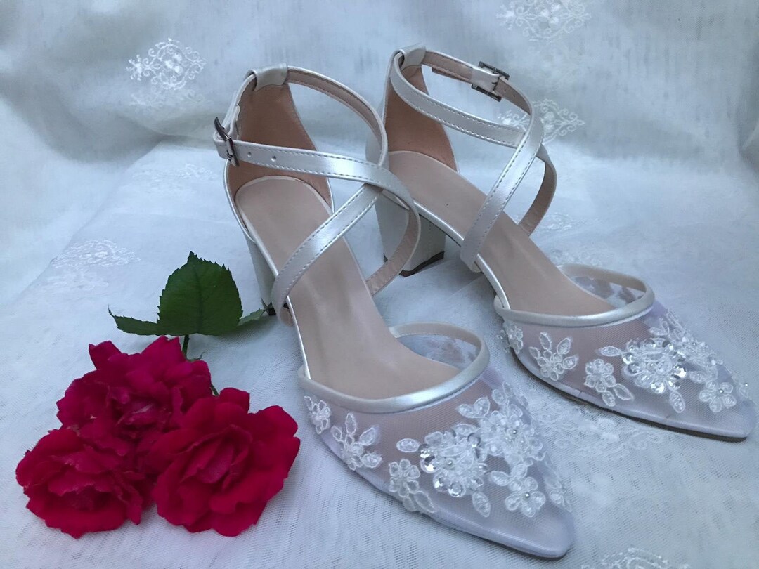 Tulle , Wedding Shoes , Bridal Shoes , Bride Shoes , Embellished Tulle ...