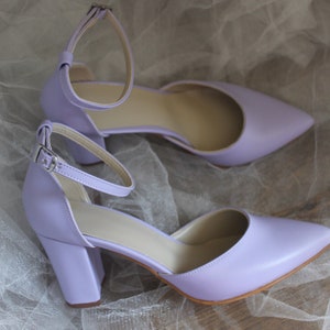 Lilac , Ankle Strap , Block Heels