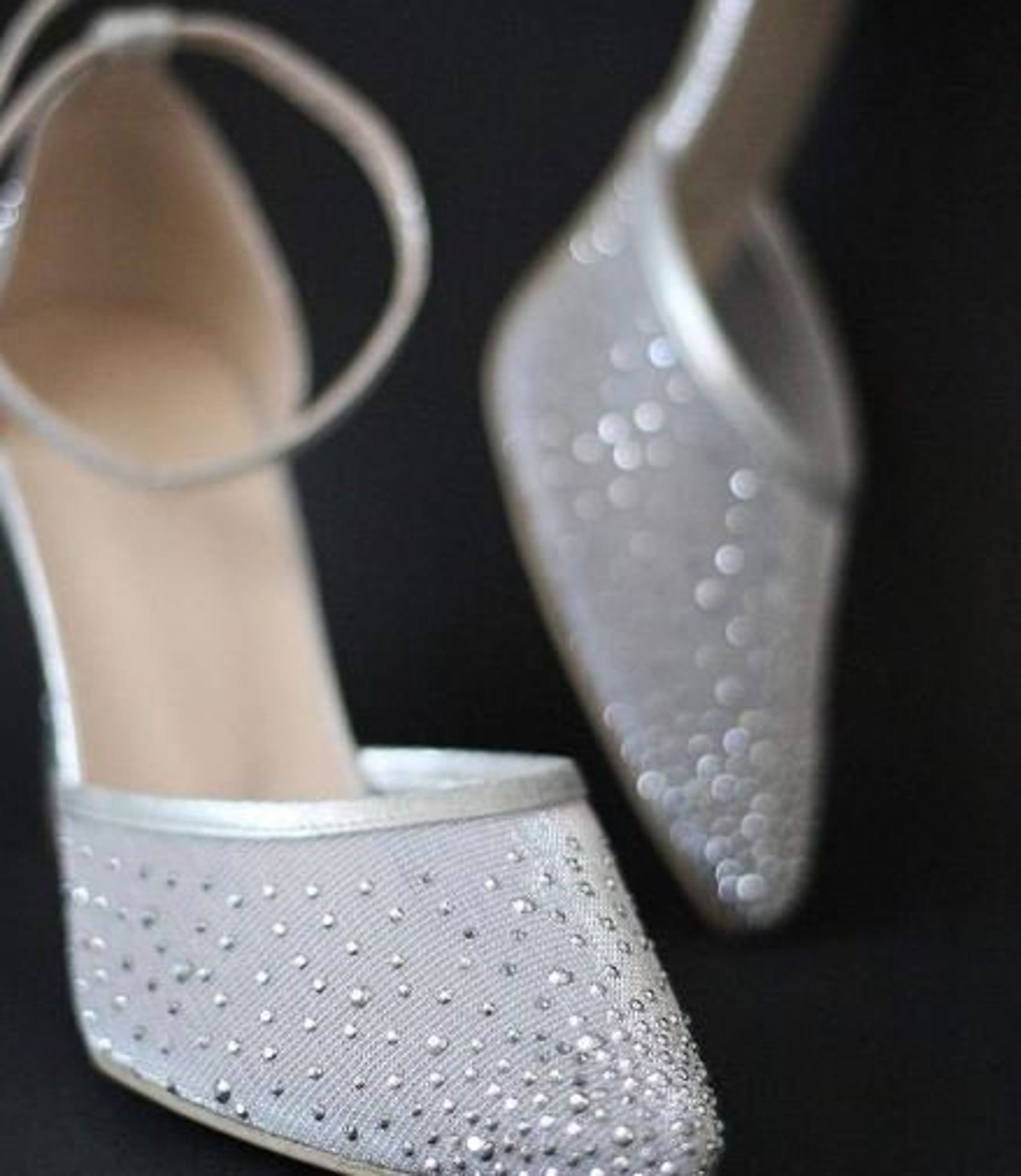 embellished ivory heels