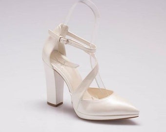 Platform Wedding Shoes , Stiletto Bridal Shoes , Stiletto Wedding Shoes , Bride Shoes , Ivory , White