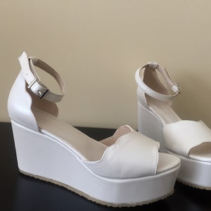 Hochzeits-Wedge für Braut, Brautschuhe, Brautschuhe, Wedges, Schuhe, Schuh für Braut, Brautschuh
